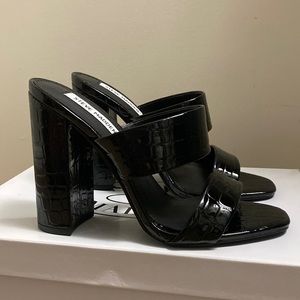 New Black Croc Heels